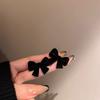Vintage Wine Red Flocking Earrings Charm Geometric Bowknot Stud Earrings for Women Girls Fashion Unusual Jewelry Ear Accessories