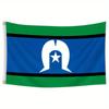 1 Bandera de las Islas del Estrecho de Torres | 91,44x152,4 cm, Material de Poliéster, Impresión a una Cara, Adecuada para Uso en Interiores y Exteriores, una Opción Ideal para Fiestas