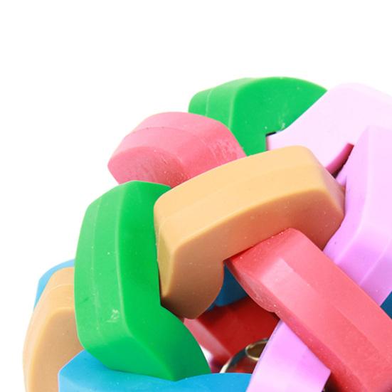 Dog Jingle Ball Chew Toy Colorful Rubber Interactive Ball with Bell Puppy Teething Toy for Small Medium Dogs Pet Training
