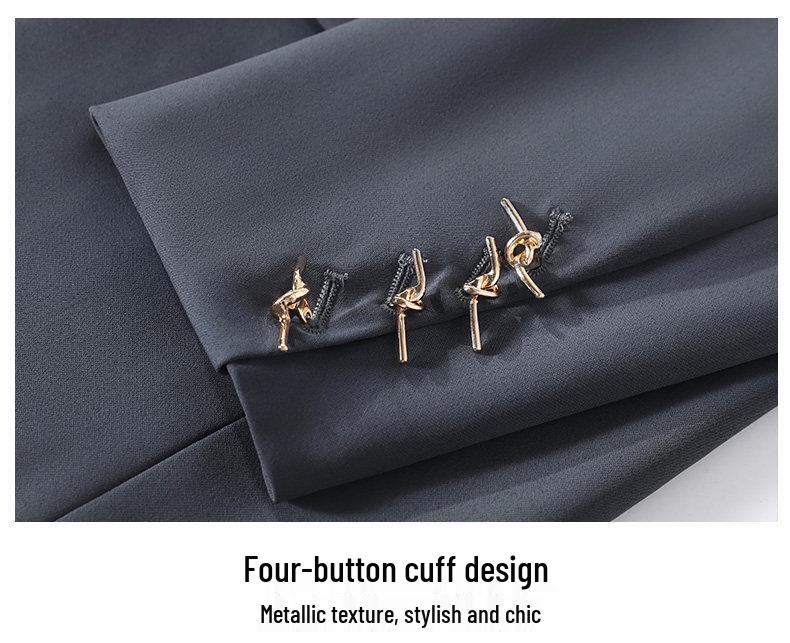 Elegant Customized Plus Size Women's Blazer - Loose Slimming Black Design for Spring/Autumn 2025