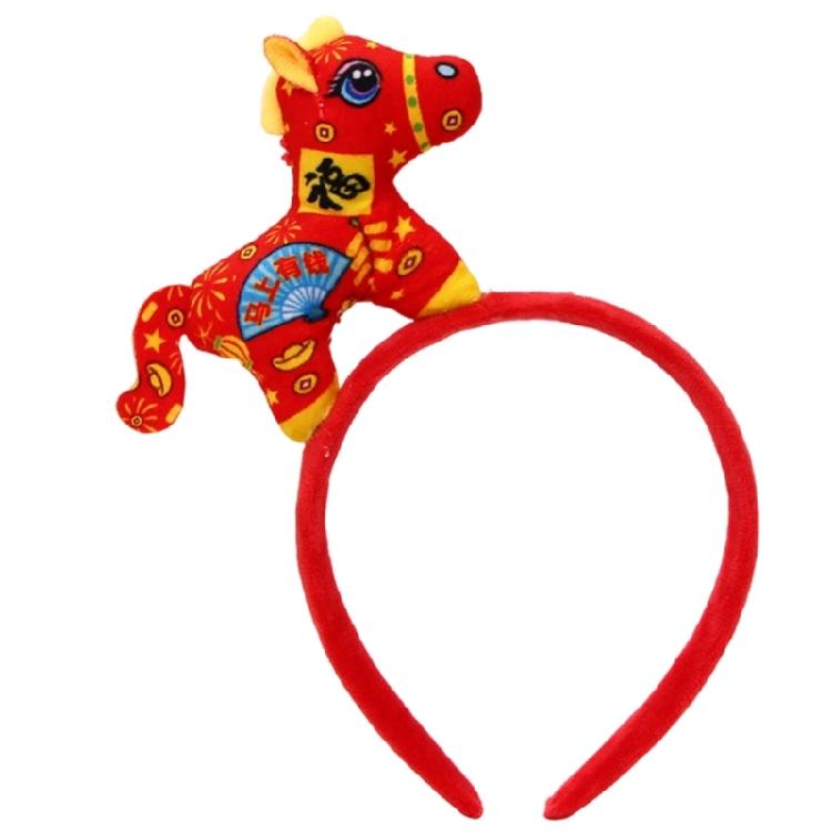 Year of Horse Costume Headpiece Stretchy Fabric Hairband For Adult Children Theater Performances Festival Dressingup