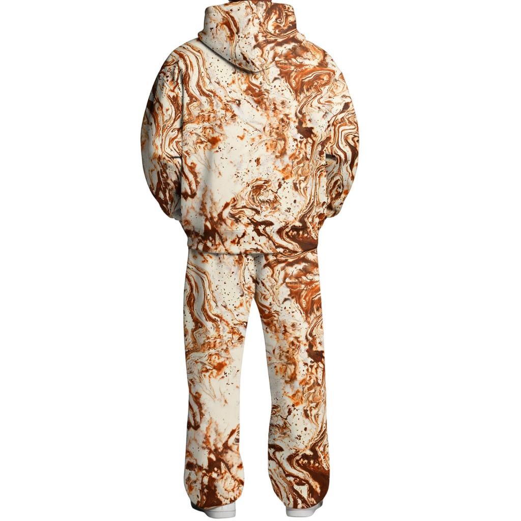 Completo con Felpa e Pantaloni da Tuta da Uomo con Vita Elastica, Outfit Casual Due Pezzi