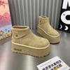 Fashion platform versatile shoes women's lightweight muffin shoes winter new casual high-top matte short boots