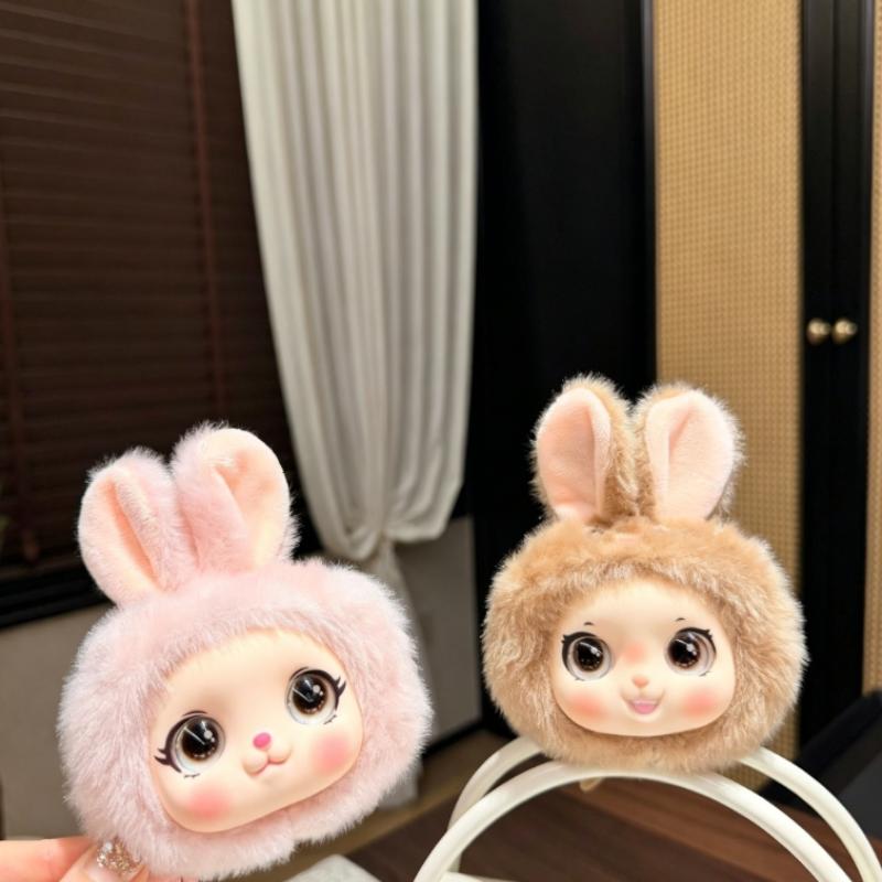 Unique Rabbit Head Plush Doll Pendant for Backpacks Soft and Cuddly Decoration Perfect for Gifts