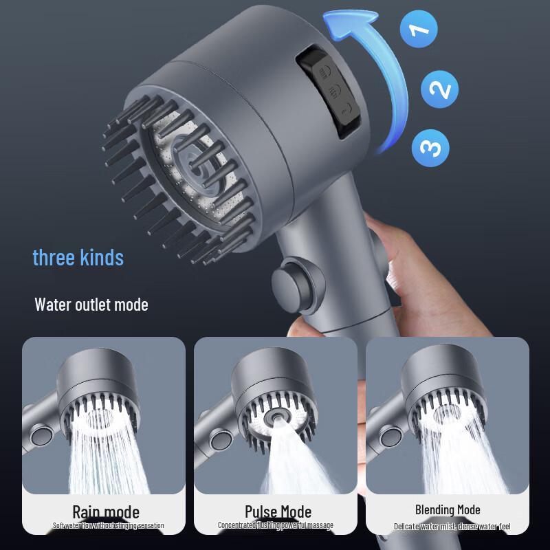 MICOE Pressurized 3-Function Massage Shower Head