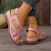 Women's Bohemian Style Wedge Sandals 2026 Summer Lightweight Thick Sole Platform Sandals Woman Plus Size 43 Non-slip Beach Shoes