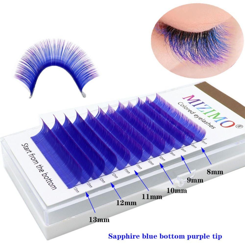 

12 rows/set C/D Individual Colored Lashes 8-13mm Faux eyelash extensions False Lashes Women Curl: C-Style 1