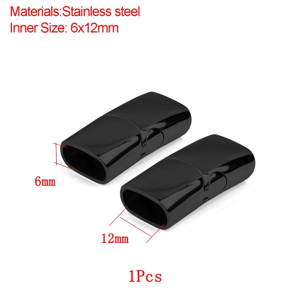 Jewelry Findings Leather Bracelet Clasp DIY Magnet Hook Rhodium Magnetic Clasp Flat Hole 15*3mm