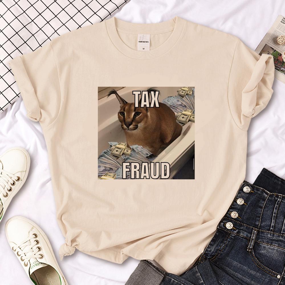 Floppa Tee women funny graphic Tee female harajuku clothes