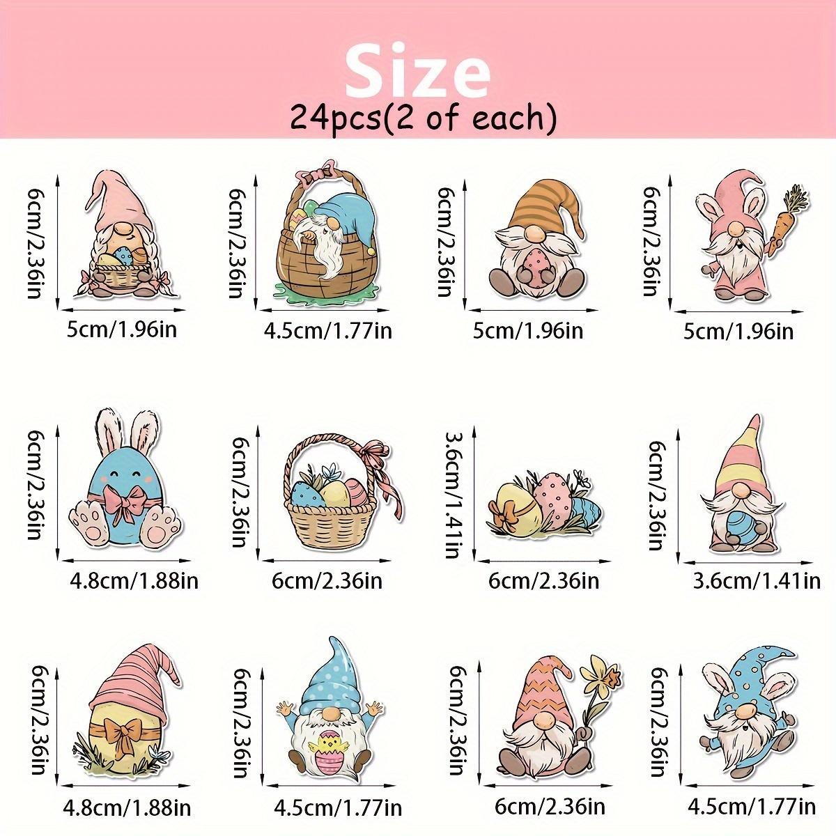 

24 флага для торта на пасхальную вечеринку, милые гномьи цветочные корзины для десертов, одноразовые украшения для кексов своими руками 24pcs