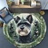 Tappeto Rotondo Schnauzer, Tappeto per Soggiorno Camera da Letto Divano Sala Giochi Decorazione, Tappetino Antiscivolo