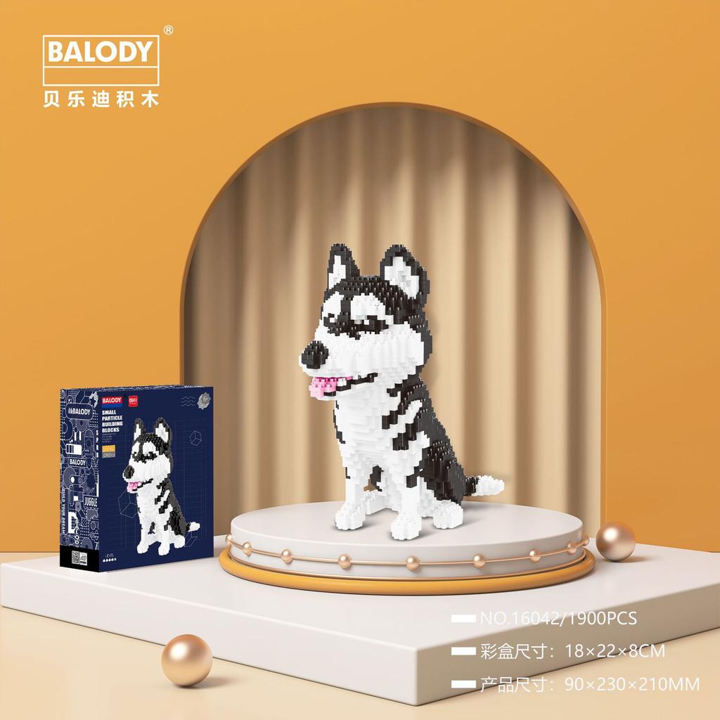 Kawaii Pet Building Blocks Doberman Shiba Inu Poodle Mike Dog Mini Bricks Cat Figure Husky Schnauzer Model Toys For Kids Gift