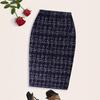Elegant Directional Women's Fashion Striped Plaid Hip Skirt