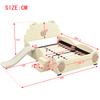 140*200cm Cartoon Bed, Children's Bed, Bear Bed, Equipped with Slide and Ladder, PU Material, Easy To Clean, Cute Shape, Beige