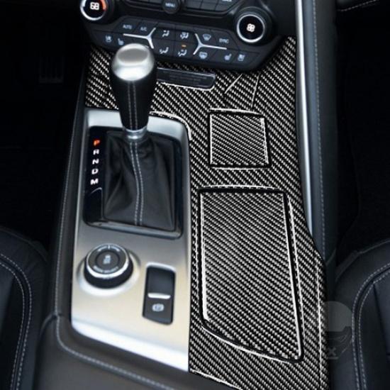 Carbon Fiber Inner Water Cup Holder Panel Trim Cover For Chevrolet Corvette C7