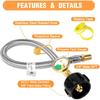 RV Propane Hose Replacement with Gauge 2 Pack Camper Propane Hose for RV Two-Stage Regulator Stainless Steel Braided 1/4" Male NPT and QCC 1