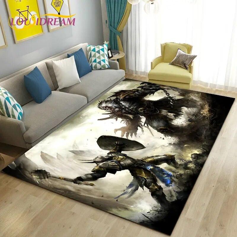 Cavalier Knight Templar Crusaders Game Area Rug Large,Carpet Rug for Living Room Bedroom Sofa Doormat Kitchen,Non-slip Floor Mat