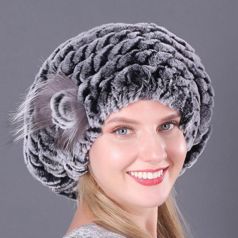 Ladies Autumn And Winter Fur Woven Fur Hat