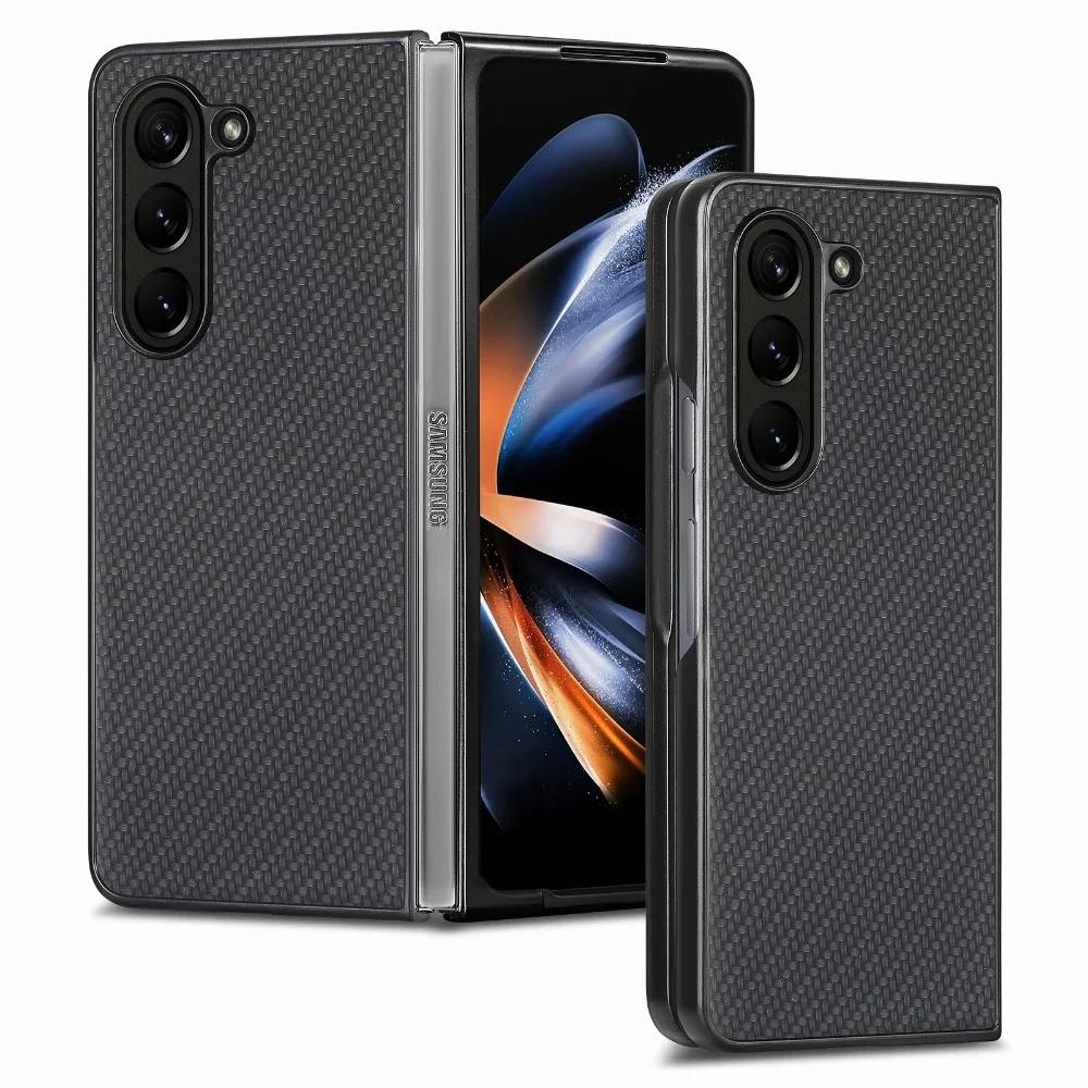 Luxuriöses Flip-Case, ultradünn, langlebig, harte PC-Schale, PU-Leder, für Samsung Galaxy Z Fold 6 5 4 3 2 Fold 6 Fold 5 Fold 4 Fold 3 Fold 2 5G