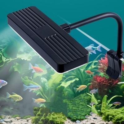Dimmbare Aquarium LED-Leuchte 360° drehbar Hohe Helligkeit Vollspektrum Wachstumslampe Super schlanke Aufsteck-Aquarienleuchte