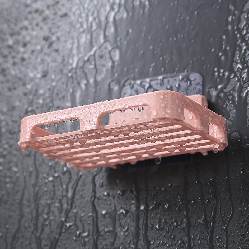 Self Adhesive Wall Mounted Soap Dish Holder With Drainage No Drilling For Bathroom Kitchen Sink