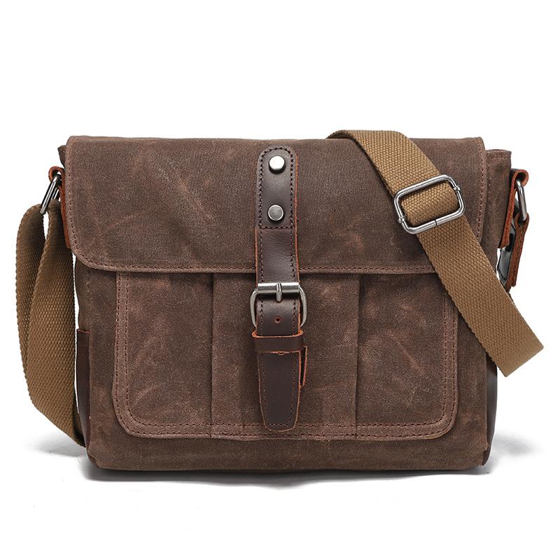 New Vintage Canvas Shoulder Bag Casual Men's and Women's Crossbody Bag Handheld Camera Bag Postman Bag for Out-of-home Travel