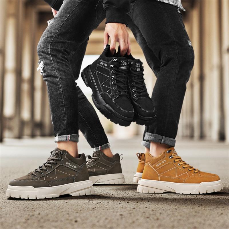 New Fashion Autumn And Winter Men's Low Top Martin Boots Students Male Boys Trending Soft Sole Work Shoes Labor Protection Martin Sneakers