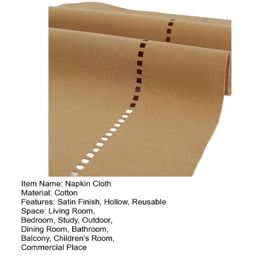 Napkin Cloth Hollow Design Lace Trim Reusable Fabric Wear-Resistant Napkin Fabric Hotel Banquets Weddings Napkin Cloth