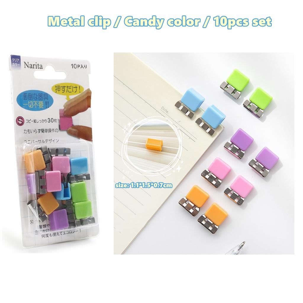 10/20pcs Mini Color Paper Clips Set Candy Transparent Metal Bookmarks File Index Page Holder Clamp Office School A6709