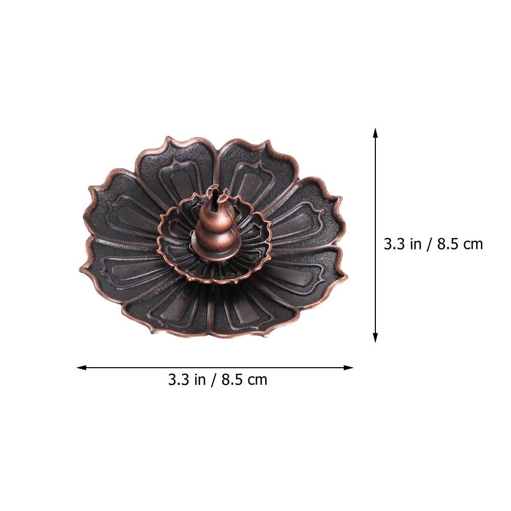 Censer Adornment Candlestick Holder Pure Copper Lotus Incense Decor Vintage Burner Design