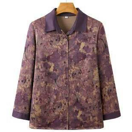 

Women s Long-Sleeve Jacket: Stylish Autumn Fashion for Middle-Aged and Elderly Ladies XL (90-105 jin) фиолетовый