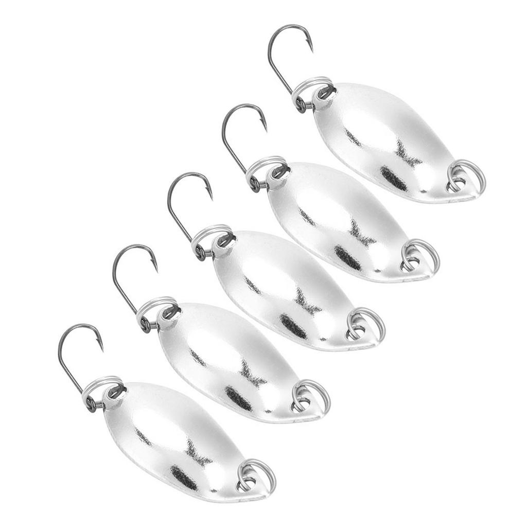 10pcs lot Fishing Lures Wobbler Baits SpoOn style Artificial Metal Baits Hook (Silver, 2.5g)