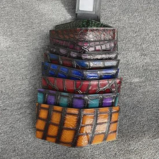 Men's Horizontal Crocodile Leather Wallet - Siamese Belly Pattern