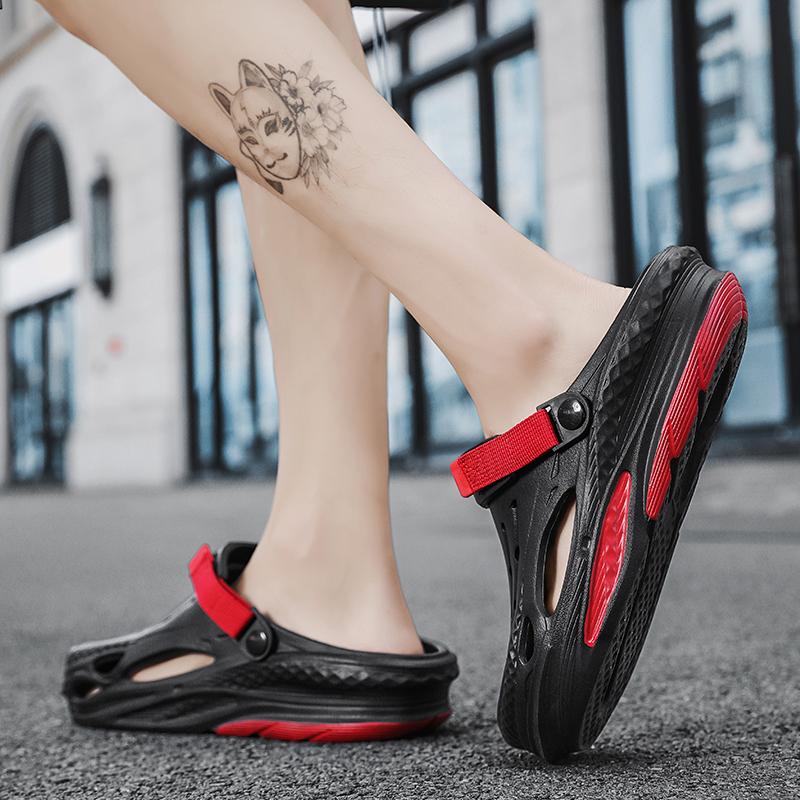 Summer Casual Sandals Shoes Men's All-match Wear-resistant Shoes Fashion Sandals Shoes for Men Men's Beach Baotou Sandals Hollow Breathable Mesh Shoes