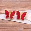 New Design Hot Sale Fashion Luxury 9 Colors Shell Boho Butterfly Stud Earrings for Women Lucky Romantic Anniversary Jewelry