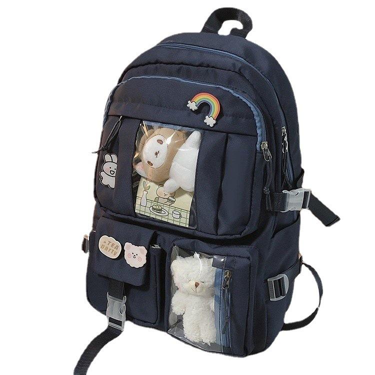 Schoolbag College student schoolbag 1011 new backpack Korean version fashionable sweet backpack trendy bag one piece