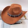 Western Cowboy Style Tibetan Fashion Top Hat Autumn/Winter New Collection Deer Skin Velvet Large Edge Riding Hat