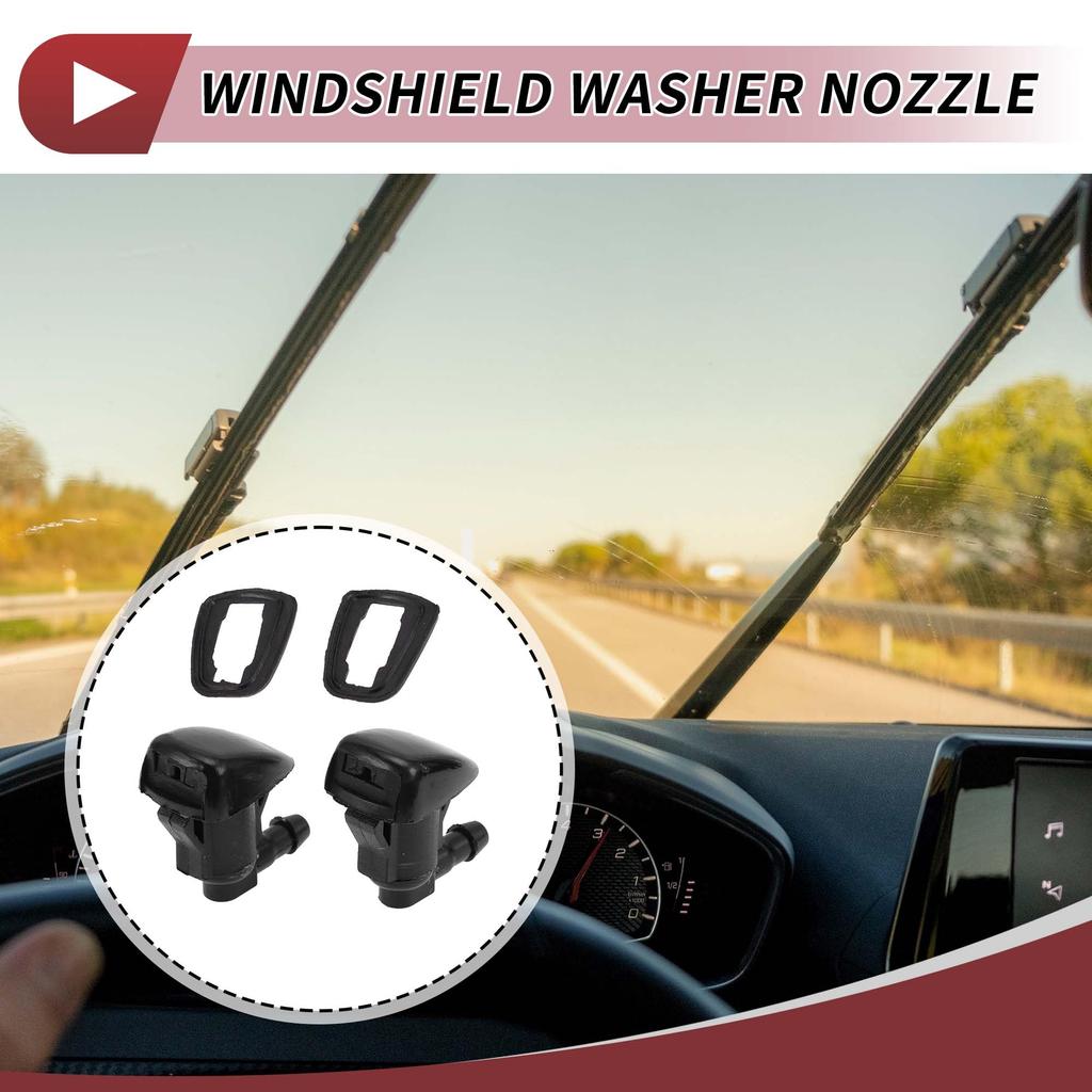 HEROFFIX Toyota Camry 2002-2006 Front Window Nozzles Window Wiper Nozzle Wiper Washer Jet No.85381AA042 Black Plastic