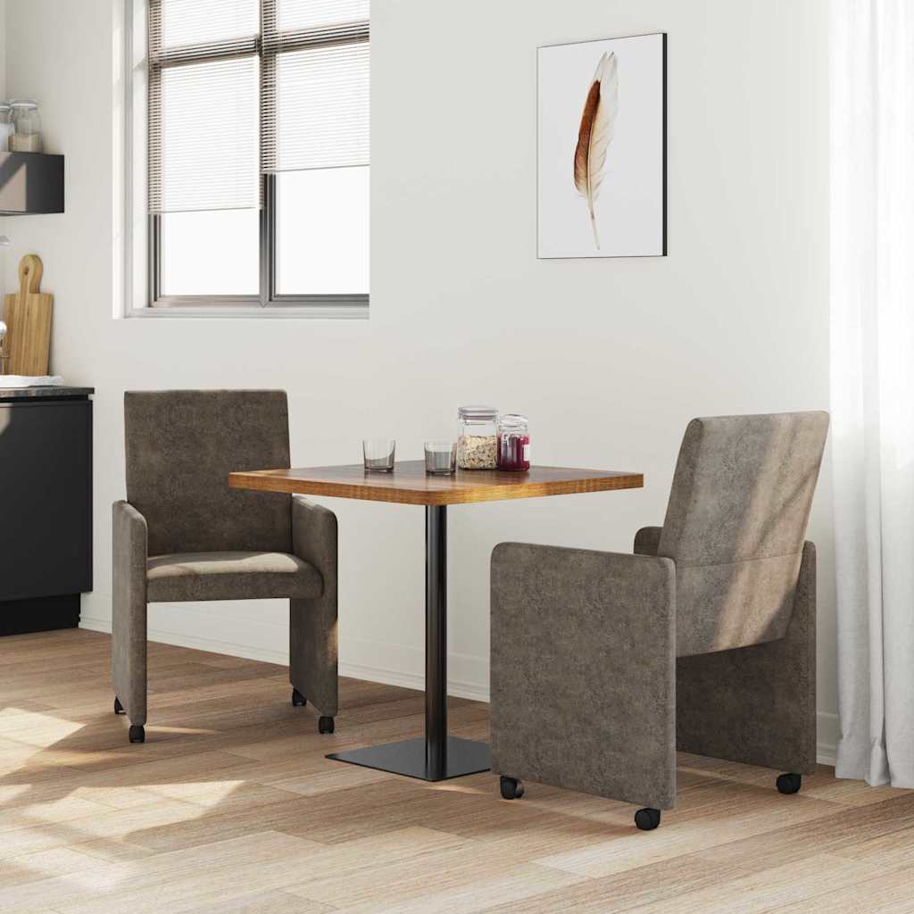 Dining Room Chairs with Casters 2 pcs Dark Grey 57 x 66 x 94 cm