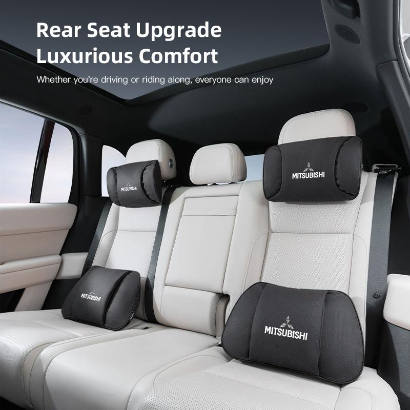nlvc3 Keychain Leather Car Seat Headrest High-quality Comfort Waist Rest Neck Pillow For Mitsubishi Eclipse Lancer Outlander I200Space