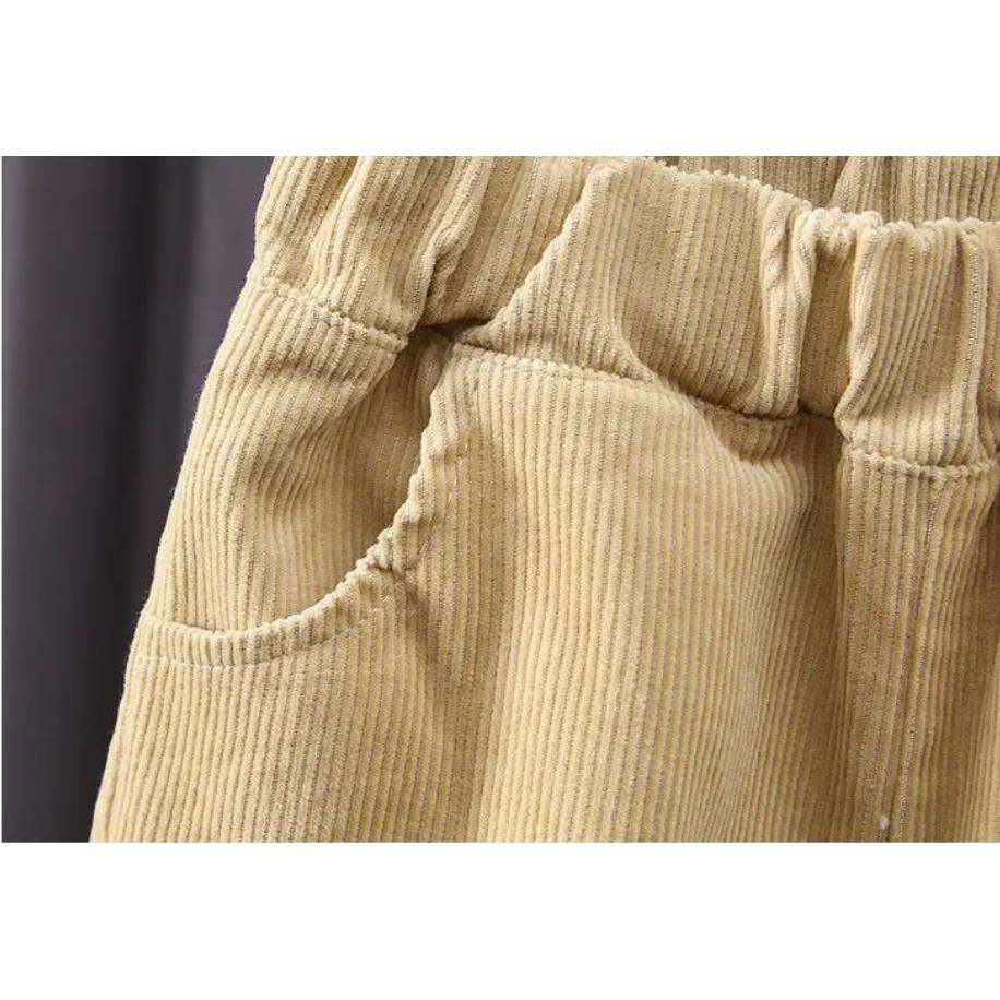 Boys Casual Spring Autumn Set Letter Printing Handsome Baby Loose Thin Corduroy Long Sleeve 2pcs Set Outfits