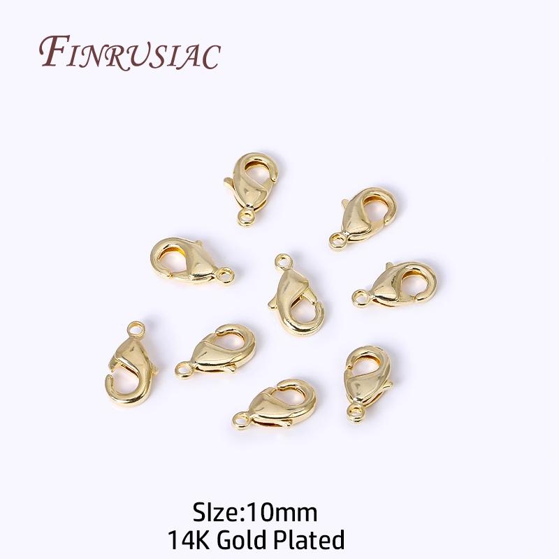 Fermoirs mousqueton plaqués or 18 carats 10 mm/12 mm pour la fabrication de colliers, bracelets et bijoux DIY Vente en gros 10/20/30 pièces/lot