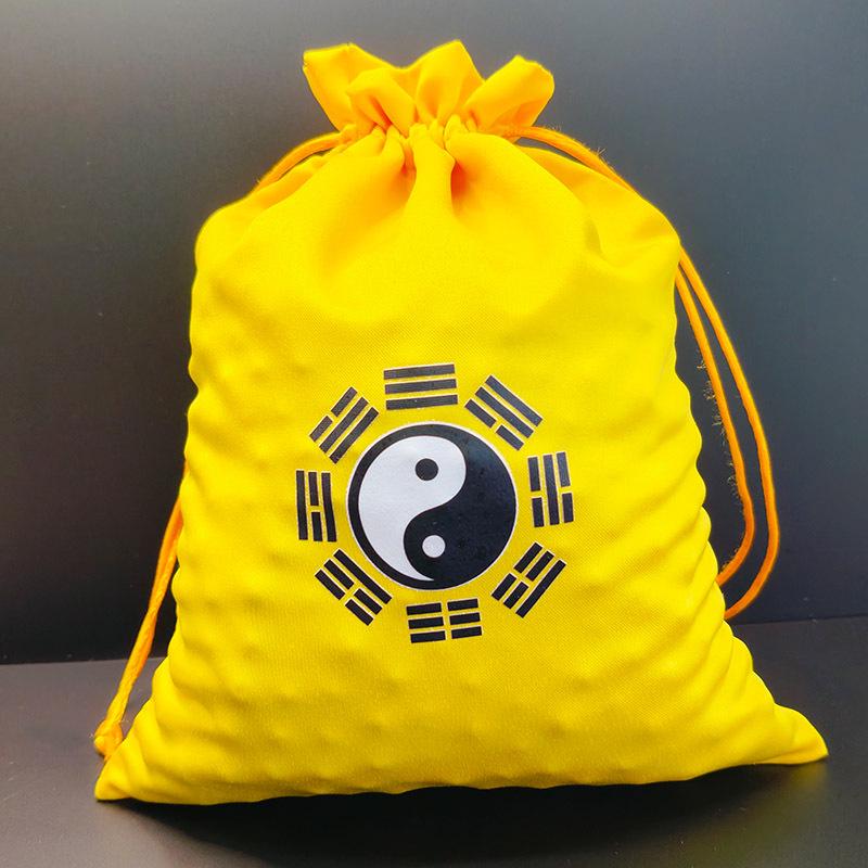 Large Red Bagua Fortune Brocade Drawstring Gift Pouch - New Year Tai Sui Seal Red Envelope Bag