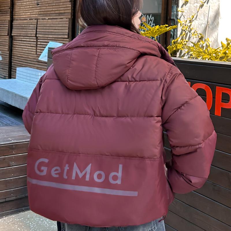 Módní zimní bundy dámské krátké parky s kapucí volné silné teplé svrchní oděvy ležérní dámské kabáty