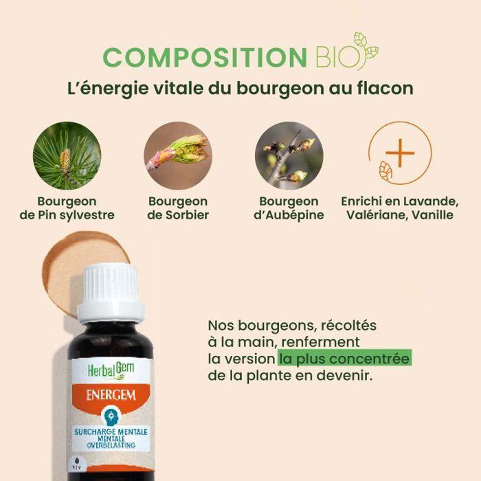 Herbalgem Energem Surcharge Mentale Bio 30 Ml