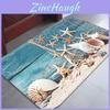 Comfortable Absorbent 3pcs Beach Inspired Nonslip Bathroom Mat Toilet Rug And Seat Cover