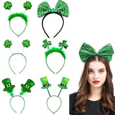 Green Headband Lucky Clover Headwear Holiday Accessories Party Supplies St Patricks Day Hair Band