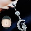 Eleganter weißer Mond-Eulen-Anhänger, Nabelpiercing für Damen, Bauchnabelring, Piercing-Schmuck