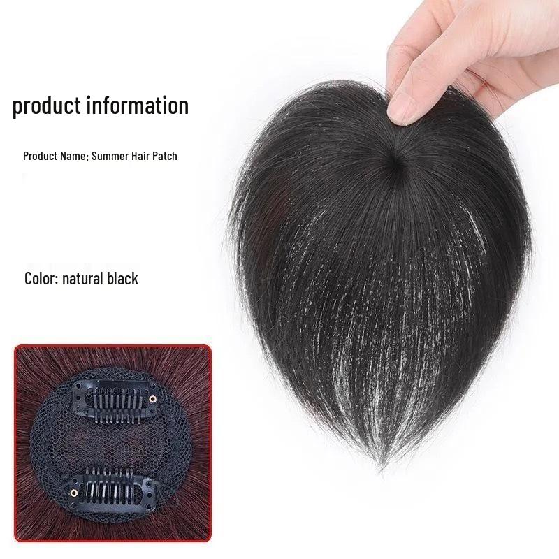 Peruca Curta Cinza para Cobrir Cabelos Grisalhos Feminina: Adesivo Leve para Cabelo de Verão