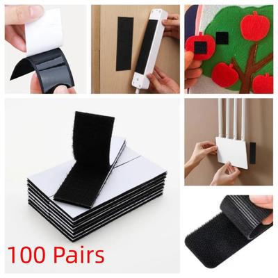 100pairs Nylon Double-Sided Adhesive Tape Strong Glue Mounting Strips  Carpet Gripping
